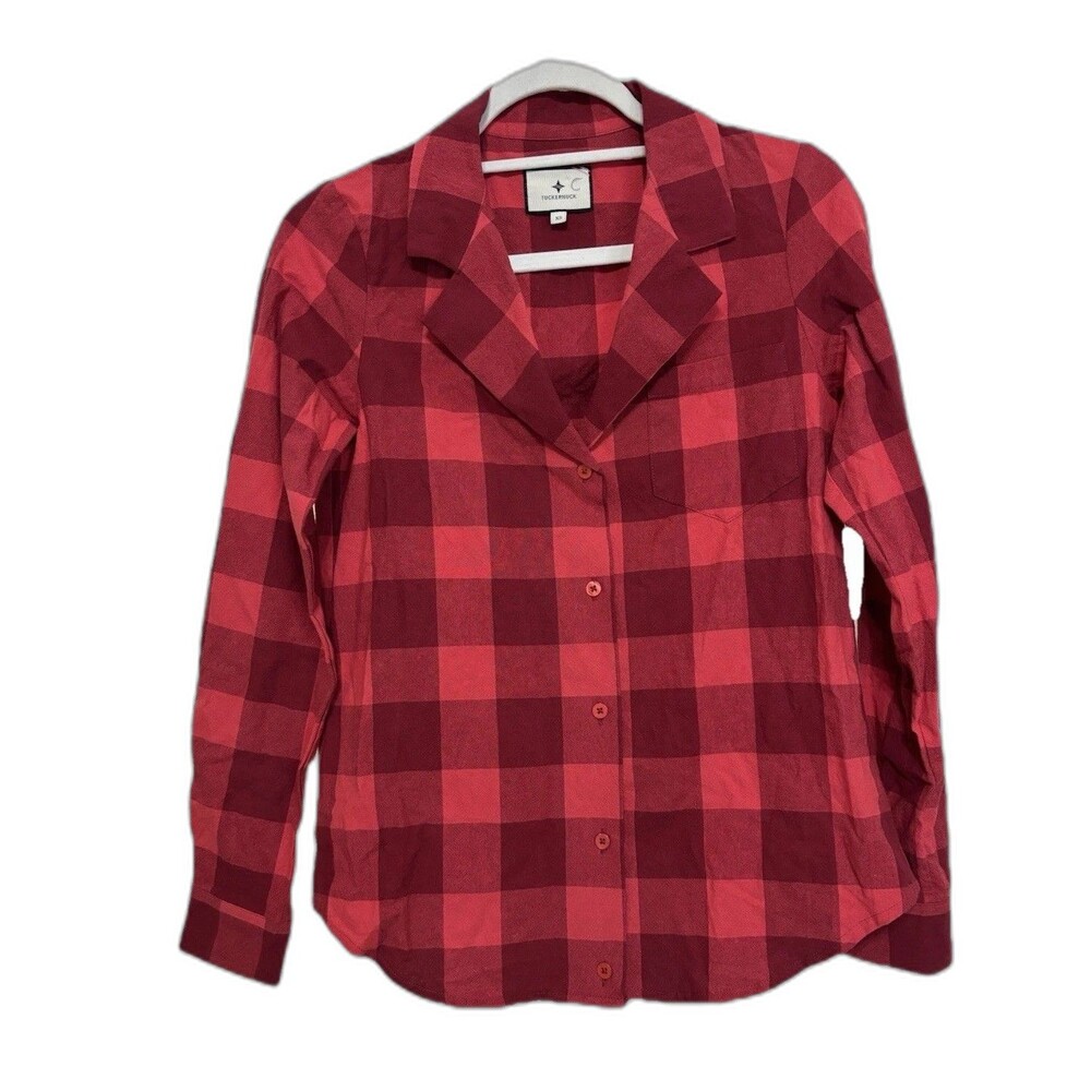 Tuckernuck Poppy Red Checkered Josie Women’s Shirt XS Career Tailored Business - Picture 1 of 11